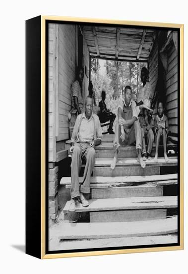 Negro Family Sharecroppers on Porch-Dorothea Lange-Framed Stretched Canvas