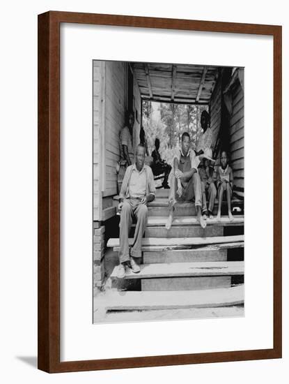 Negro Family Sharecroppers on Porch-Dorothea Lange-Framed Art Print