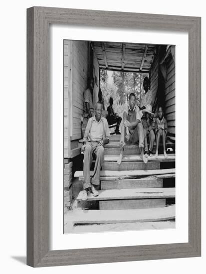 Negro Family Sharecroppers on Porch-Dorothea Lange-Framed Art Print