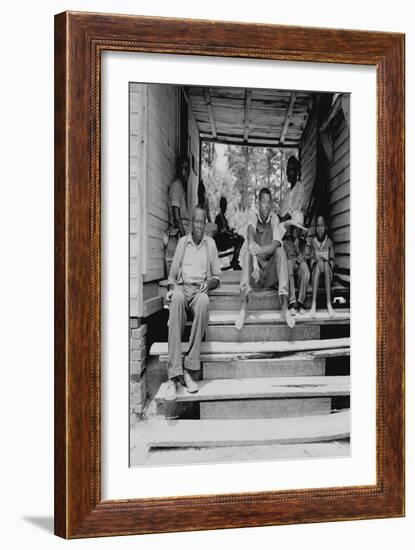 Negro Family Sharecroppers on Porch-Dorothea Lange-Framed Art Print