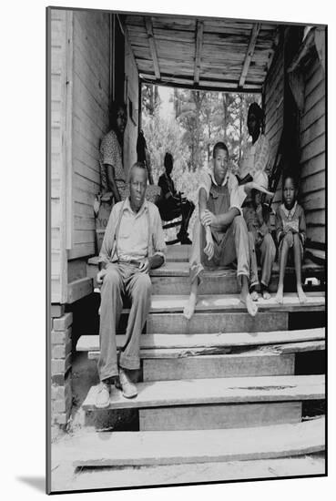 Negro Family Sharecroppers on Porch-Dorothea Lange-Mounted Art Print
