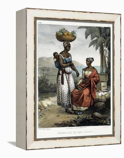 Negro Women of Rio-Janeiro, from 'Picturesque Voyage to Brazil', Published, 1835-Johann Moritz Rugendas-Framed Premier Image Canvas