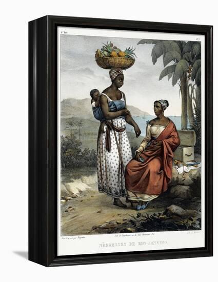 Negro Women of Rio-Janeiro, from 'Picturesque Voyage to Brazil', Published, 1835-Johann Moritz Rugendas-Framed Premier Image Canvas