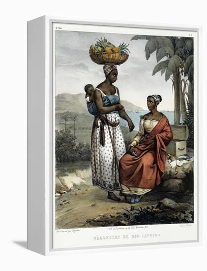 Negro Women of Rio-Janeiro, from 'Picturesque Voyage to Brazil', Published, 1835-Johann Moritz Rugendas-Framed Premier Image Canvas