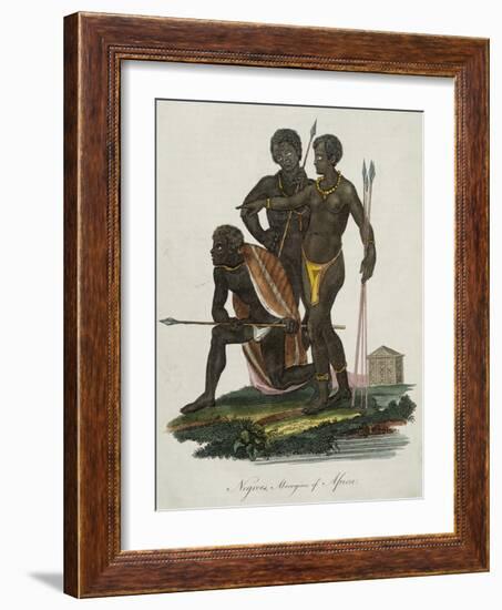 Negroes, Aborigines of Africa Color Engraving-null-Framed Giclee Print