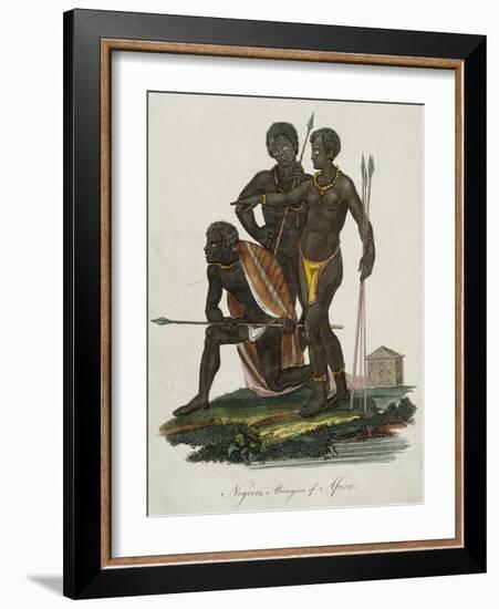 Negroes, Aborigines of Africa Color Engraving-null-Framed Giclee Print