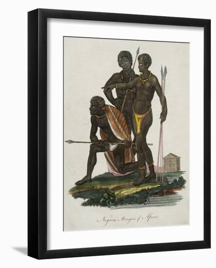 Negroes, Aborigines of Africa Color Engraving-null-Framed Giclee Print