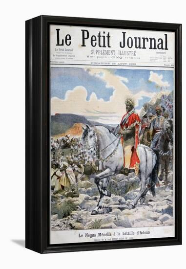 Negus of Ethiopia, Menelik II, at the Battle of Adoua, 1898-F Meaulle-Framed Premier Image Canvas