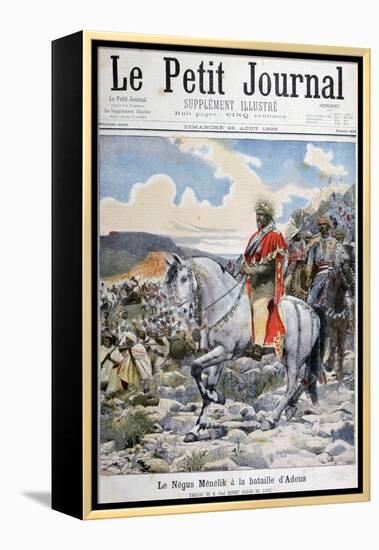 Negus of Ethiopia, Menelik II, at the Battle of Adoua, 1898-F Meaulle-Framed Premier Image Canvas