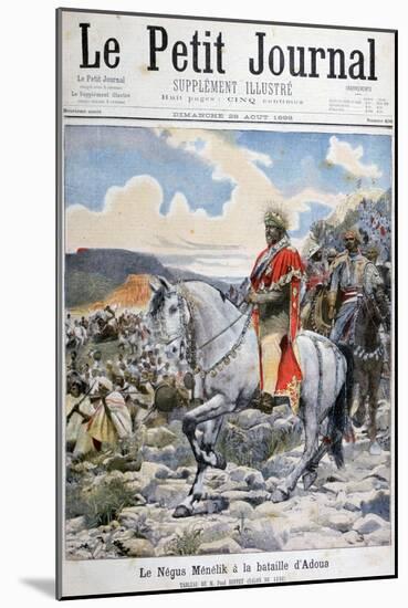 Negus of Ethiopia, Menelik II, at the Battle of Adoua, 1898-F Meaulle-Mounted Giclee Print