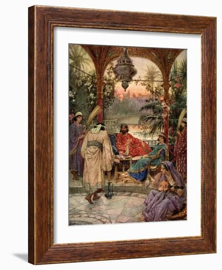 Nehemiah petitions Artaxerxes - Bible-William Brassey Hole-Framed Giclee Print