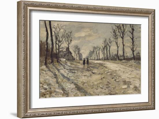 Neige au  soleil couchant-Claude Monet-Framed Giclee Print