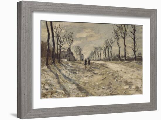 Neige au  soleil couchant-Claude Monet-Framed Giclee Print