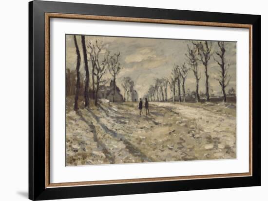 Neige au  soleil couchant-Claude Monet-Framed Giclee Print