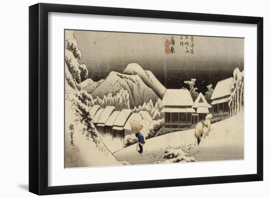 Neige de nuit à Kambara-Ando Hiroshige-Framed Giclee Print