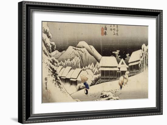 Neige de nuit à Kambara-Ando Hiroshige-Framed Giclee Print