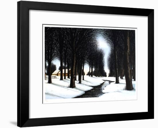 Neige sous les arbres-Jacques Deperthes-Framed Limited Edition