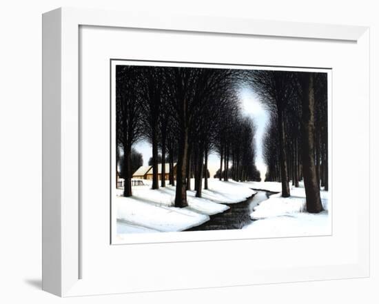 Neige sous les arbres-Jacques Deperthes-Framed Limited Edition