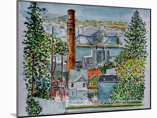 Neighborhood Across from Bayonne Oil Refineries, 2016,(watercolor)-Anthony Butera-Mounted Giclee Print