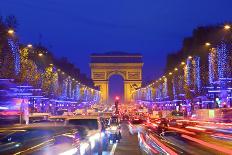 Arc De Triomphe and Xmas Decorations, Avenue Des Champs-Elysees, Paris, France-Neil Farrin-Photographic Print