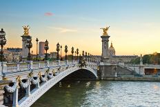 Bridge of Alexandre III at Sunset-neirfy-Photographic Print