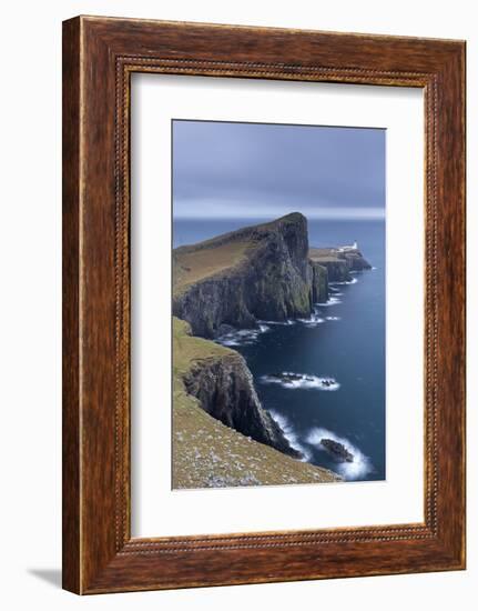 Neist Point Lighthouse, the Most Westerly Point on the Isle of Skye, Scotland. Winter (November)-Adam Burton-Framed Photographic Print