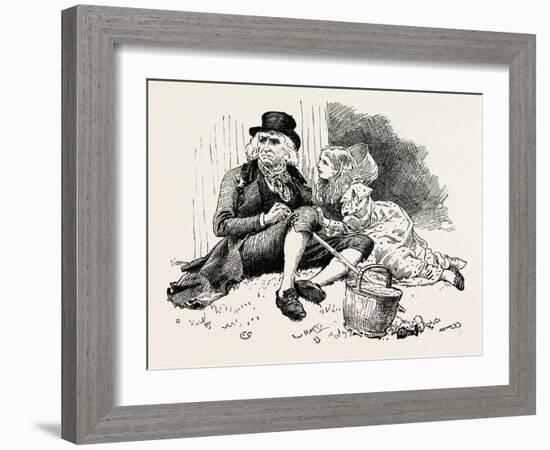 Nelly and Her Grandfather at the Races-Charles Green-Framed Giclee Print