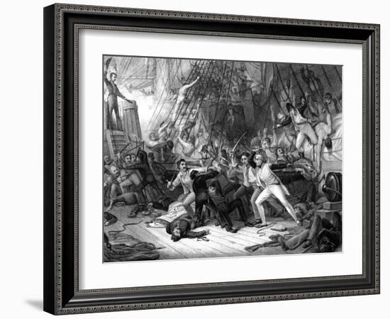 Nelson Boarding the 'San Josef, Battle of Cape St Vincent, 1797-JJ Crew-Framed Giclee Print