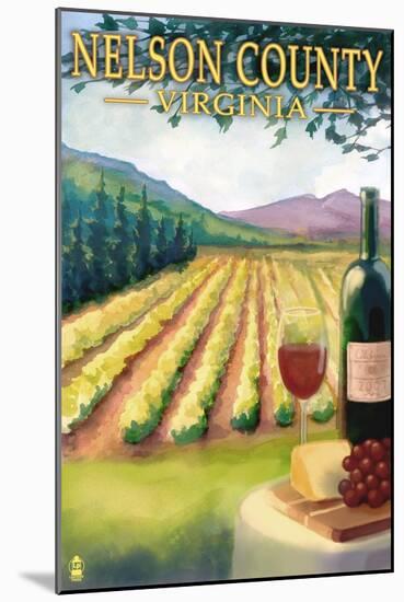 Nelson County, Virginia - Vineyard Scene-Lantern Press-Mounted Art Print