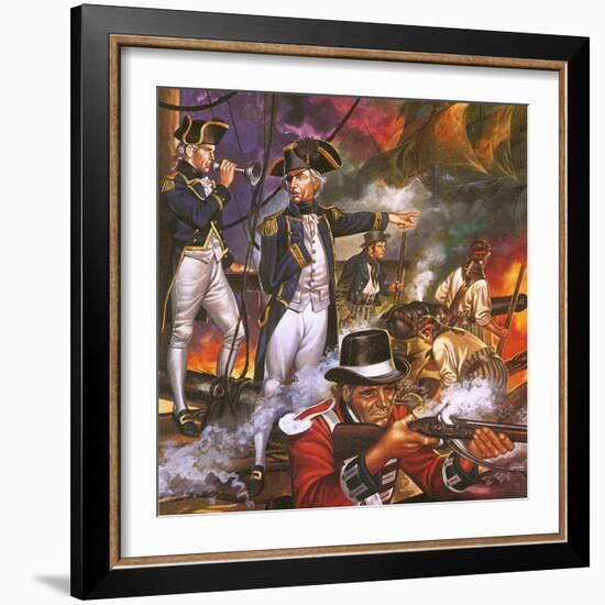 Nelson in the Battle of Trafalgar-Ron Embleton-Framed Giclee Print