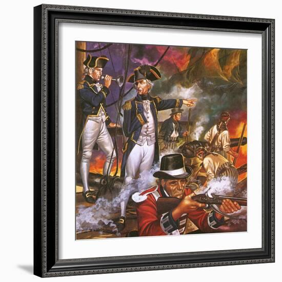 Nelson in the Battle of Trafalgar-Ron Embleton-Framed Giclee Print