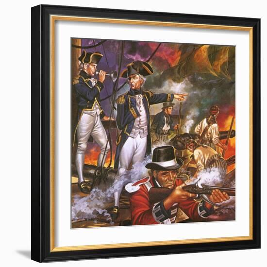 Nelson in the Battle of Trafalgar-Ron Embleton-Framed Giclee Print