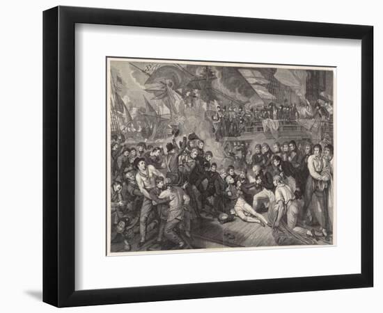 Nelson is Fatally Wounded on the Deck of the Victory-James Heath-Framed Art Print