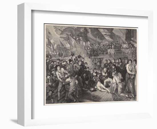 Nelson is Fatally Wounded on the Deck of the Victory-James Heath-Framed Art Print