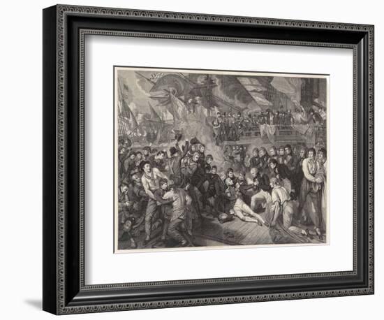 Nelson is Fatally Wounded on the Deck of the Victory-James Heath-Framed Art Print