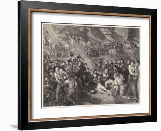 Nelson is Fatally Wounded on the Deck of the Victory-James Heath-Framed Art Print