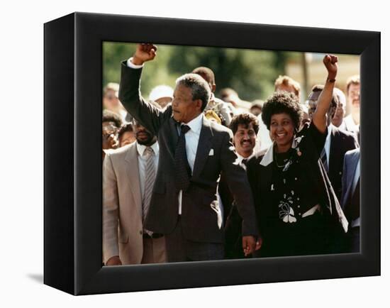 Nelson Mandela and Winnie Mandela-Greg English-Framed Premier Image Canvas