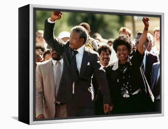 Nelson Mandela and Winnie Mandela-Greg English-Framed Premier Image Canvas