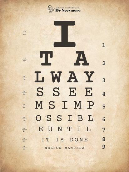 Nelson Mandela Eye Chart Ii Art Print By Veruca Salt