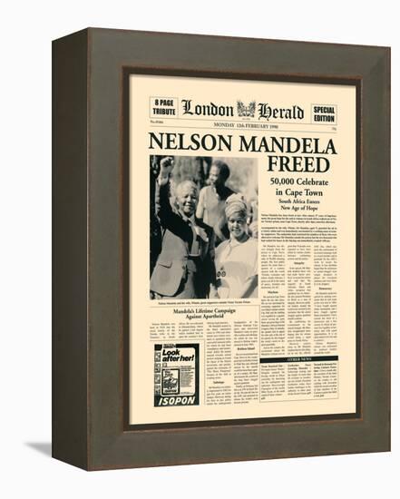 Nelson Mandela Freed-The Vintage Collection-Framed Stretched Canvas