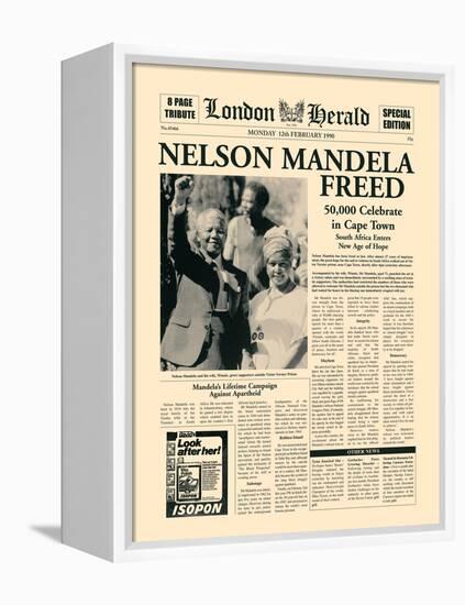 Nelson Mandela Freed-The Vintage Collection-Framed Stretched Canvas