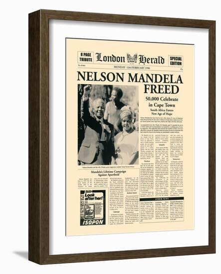 Nelson Mandela Freed-The Vintage Collection-Framed Premium Giclee Print