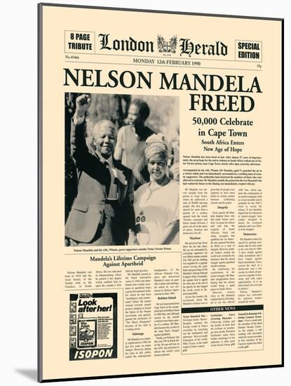 Nelson Mandela Freed-The Vintage Collection-Mounted Art Print