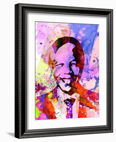 Nelson Mandela Watercolor-Anna Malkin-Framed Art Print