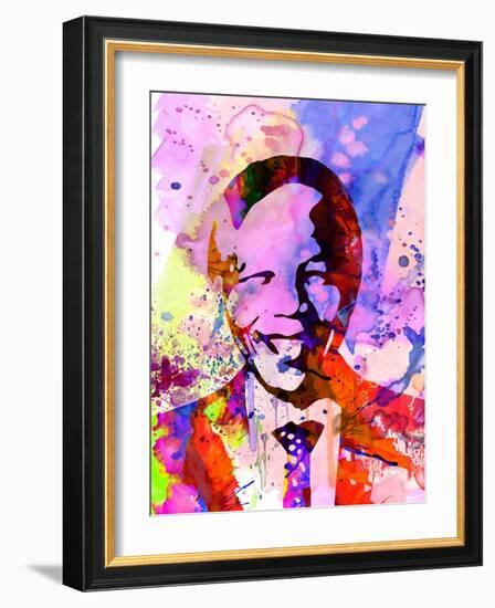 Nelson Mandela Watercolor-Anna Malkin-Framed Art Print