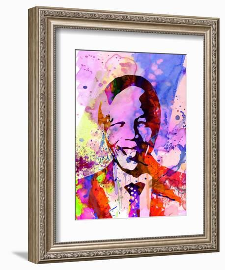 Nelson Mandela Watercolor-Anna Malkin-Framed Art Print