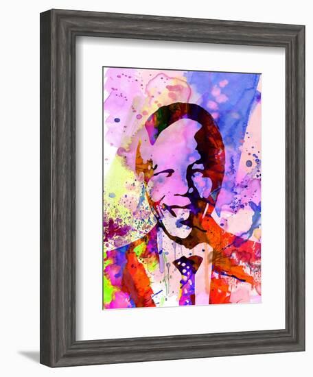 Nelson Mandela Watercolor-Anna Malkin-Framed Art Print