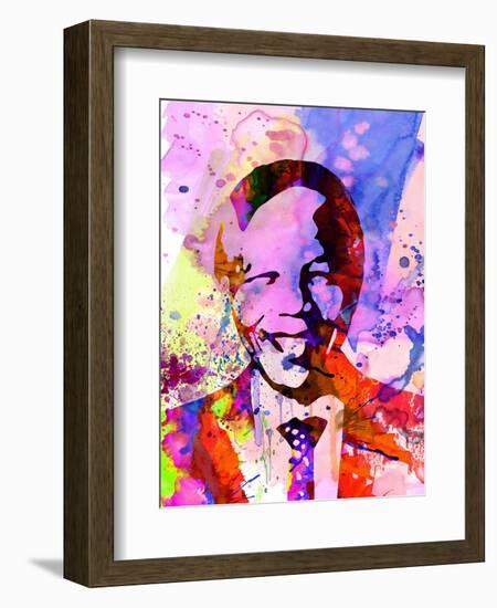 Nelson Mandela Watercolor-Anna Malkin-Framed Art Print