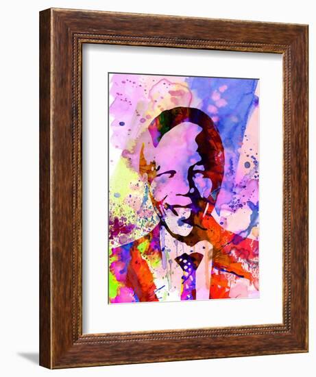 Nelson Mandela Watercolor-Anna Malkin-Framed Art Print