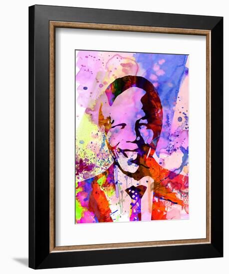 Nelson Mandela Watercolor-Anna Malkin-Framed Art Print